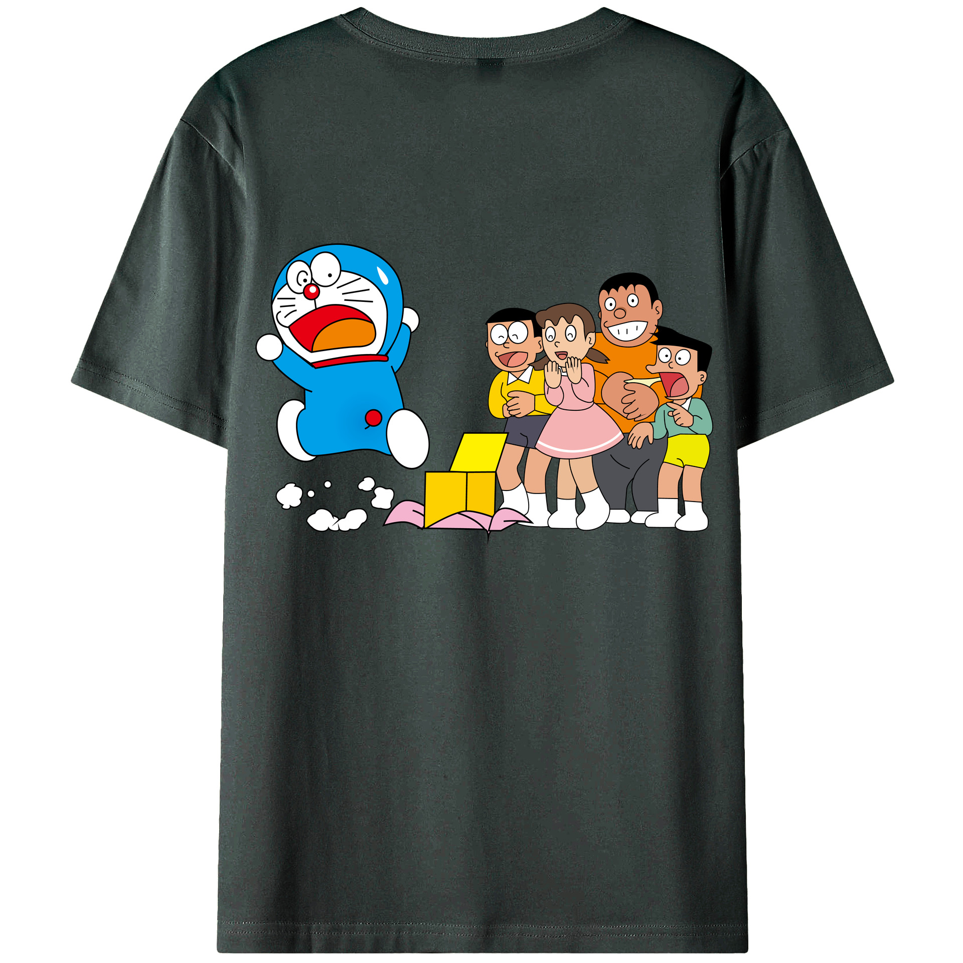（画像用） ドラえもん 骨川 スネ夫 Doraemon Honekawa Suneo 綿100％ メンズ半袖Tシャツ（バックプリント） 通気性